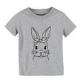 thumbnail image 2 of Easter Bunny Shirt Toddler Boys Girls Happy Easter T Shirt Kids Bunny Rabbit Graphic Tees Tops Easter Gift Clothes Palywear Grey 5 Years-6 Years, 2 of 3