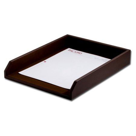 Dacasso Leather Letter Tray - Chocolate Brown
