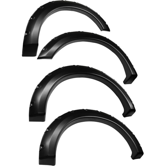 2004-2008 Ford F150 | Pocket Bolt-Riveted Rugged Style Fender Flares | Paintable Smooth Matte Black Wheel Flare Cover | Front and Rear Wheel Protector | 4 PCS
