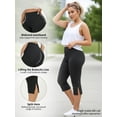 thumbnail image 6 of FlorCurve Plus Size Capri Leggings for WomenTummy Control Cropped Pants Stretch Yoga Leggings, Black 4XL, 6 of 7