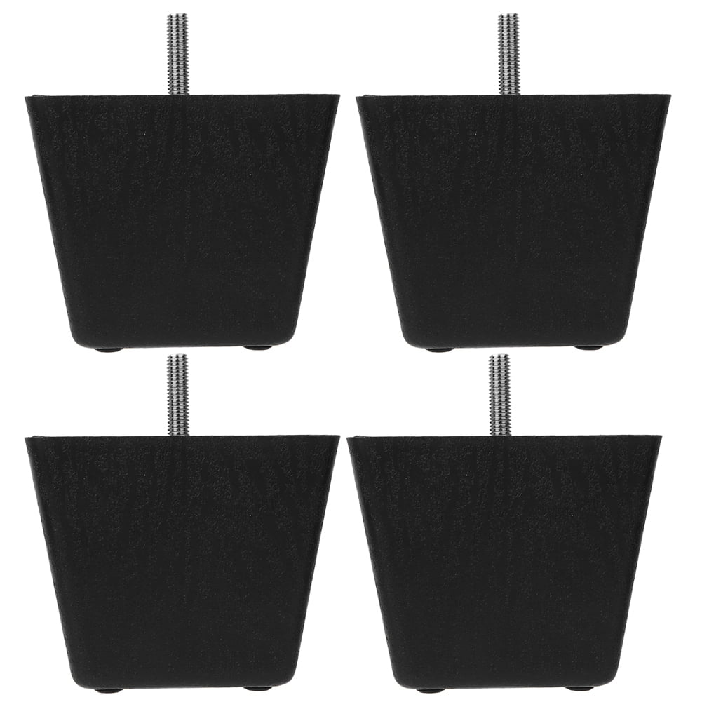 LYUMO Sofa Legs, Leg,4Pcs Rectangle Sofa Legs Black Matte PP