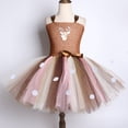 thumbnail image 3 of Falda corta de reno linda y de moda, falda abullonada de malla hecha a mano para niños, vestido de niña navideña con diadema, 3 of 5