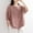 Brown, variant on QUNYINEY Short Sleeve Womens Tshirts Casual Solid Crew Neck Tops Summer Cotton Linen Loose Pullover Tops for Women