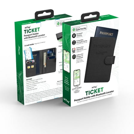 Visco VSC-MF03P-BLK Mi Tag Find My Passport Cover