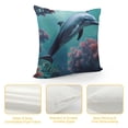 thumbnail image 4 of JRXY Beautiful Underwater World Dolphins Coral Print Throw Pillow Covers Home Decor Living Room Dormitory College Bed Couch Sofa White, 4 of 5