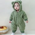 thumbnail image 6 of FAOWME Baby Cartoon Ear Set Winter Coat Warm Hooded Jumpsuit Onesie Boys Girls Green 6-9 Months, 6 of 6