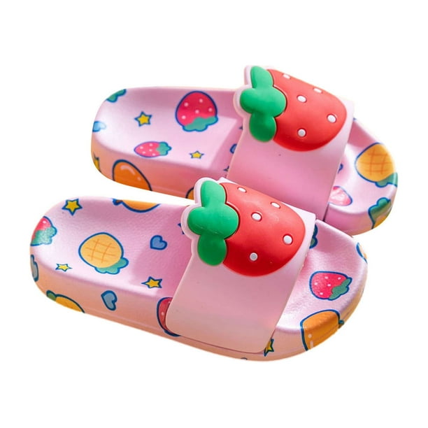 LSLJS Girl's Slippers Summer Strawberry Fruit Children's Slippers For Men  And Women Baby Flip Flops, Kid Shoes on Clearance