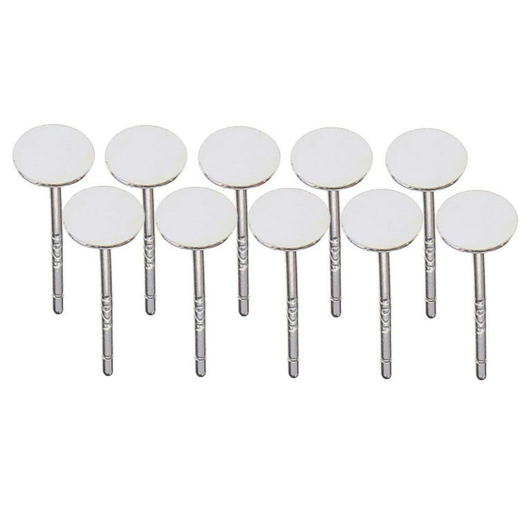 Sterling Silver Flat Pad Earring Posts with Pair of Backs, 6mm – Beaducation