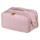 thumbnail image 3 of Bolsa de viaje para artículos de tocador, bolsa de almacenamiento de gran capacidad con portaescobillas, regalos portátiles Rosa, 3 of 7