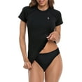 thumbnail image 6 of LRD Women's Short Sleeve Rash Guard Shirts UPF 50 Swim Shirt Black - S, 6 of 6