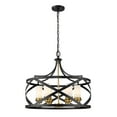 thumbnail image 5 of Z Lite 481P24-MB-OBR 24 in. Malcalester 6 Light Matte Black & Olde Brass Pendant Ceiling Light, 5 of 5