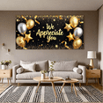 thumbnail image 5 of Decorative Design Appreciation Banner Gold Glitter Thank You Balloon Decoration for Employee Recognition Office Events Party Celebration, 5 of 8