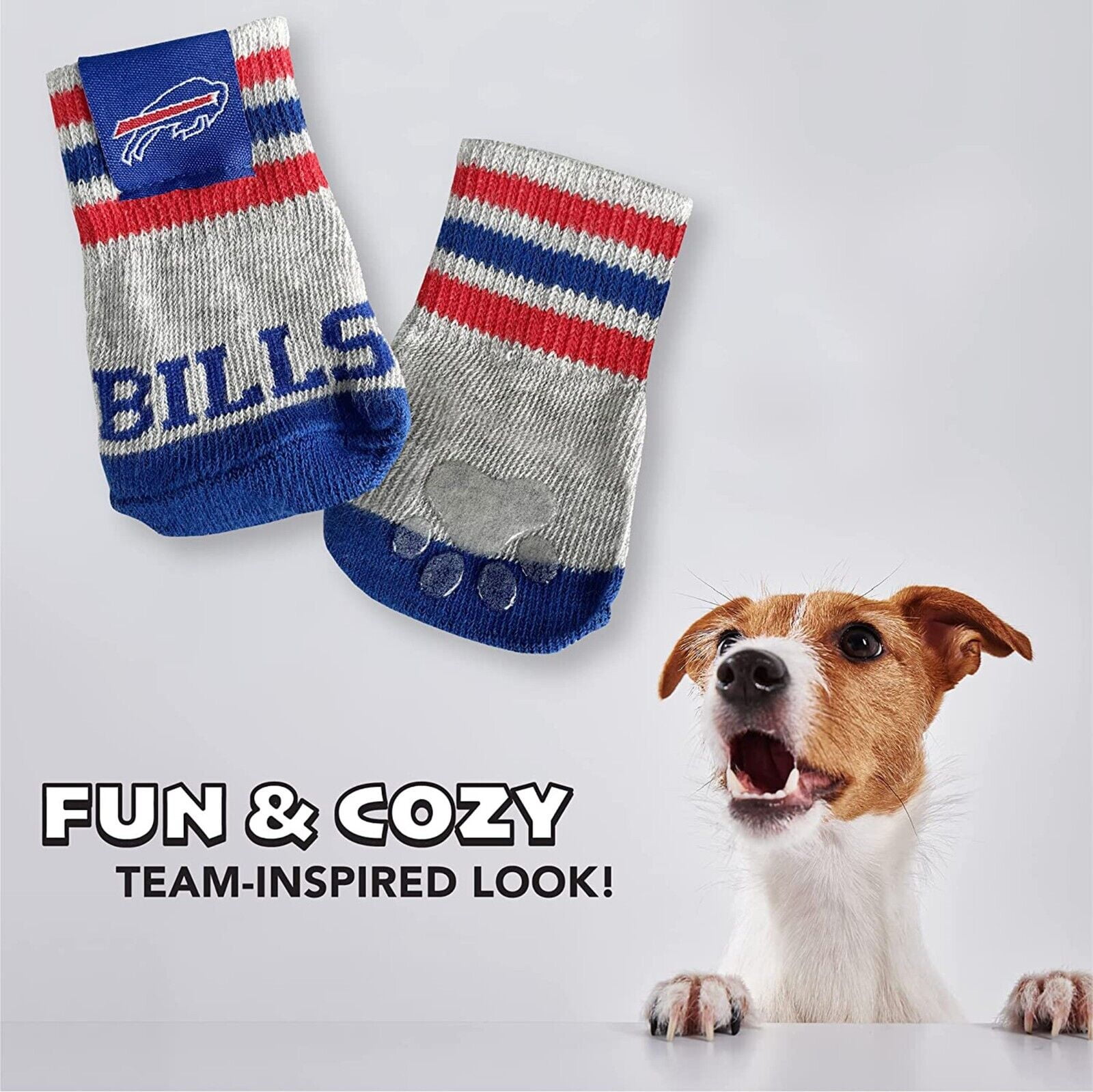 NFL Anti Slip Dog Socks with Elastic Ribbed Top Indoor/Outdoor Paw Protection