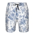 thumbnail image 3 of Wukai Rose Flowers Print Beach Trunks with Compression Liner Swimsuit Quick Dry Beach Sports Shorts with Pocket-3X-Large, 3 of 6