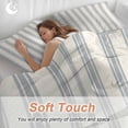 thumbnail image 4 of 3 Piece Blue Striped Duvet Cover Set California King, Microfiber Comforter/Quilt Cover with Corner Ties and 2 Pillowcases, Modern Stripes Farmhouse All Season Soft Bedding with Zipper Closure, 4 of 8