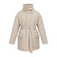 thumbnail image 1 of Chaqueta de algodón con cuello alto y cinturón de temperamento irregular, chaqueta de algodón de longitud media, 1 of 6