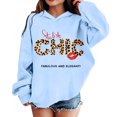 thumbnail image 2 of WAYUTE Sweatshirts for Girls Letter Graphic Hoodies Sweatshirt Long Sleeve Soft Blend Outerwear Fall Clothes for Kids Casual Streetwear,Blue,Size 7-8 Y, 2 of 4