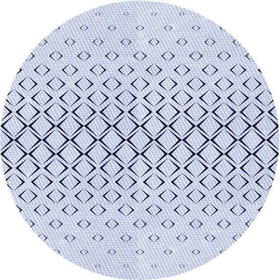Ahgly Company Indoor Round Patterned Lavender Blue Area Rugs, 7' Round