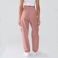 thumbnail image 5 of Women High Waist Cargo Pants Straight Leg Baggy Drawstring Trousers Workout Hiking Cargo Pants with Zipper Pockets, 5 of 5