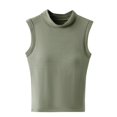 thumbnail image 5 of QUNYINEY Mock Neck Womens Tank Tops Sleeveless Casual Solid Tops Padded Slim Summer Tank Tops, 5 of 5