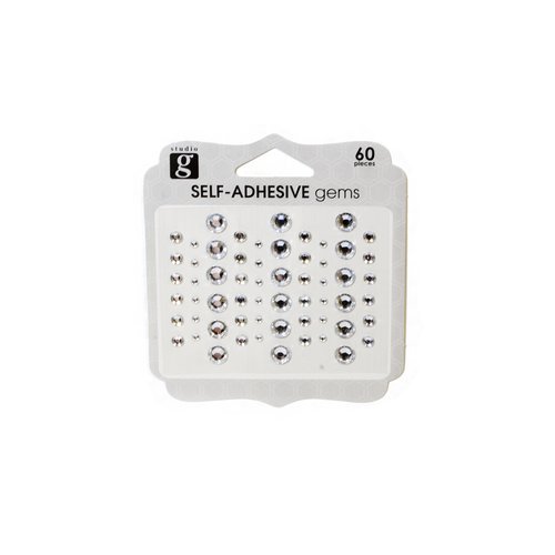 Studio G Clear Color Adhesive Gems, 60 Count