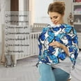 thumbnail image 4 of Haiem Blue and White Butterflies Baby Nursing Cover & Nursing Poncho - Multi Use Cover for Baby Car Seat Canopy, Stroller Cover, 360°Full Privacy Breastfeeding Coverage, 4 of 9
