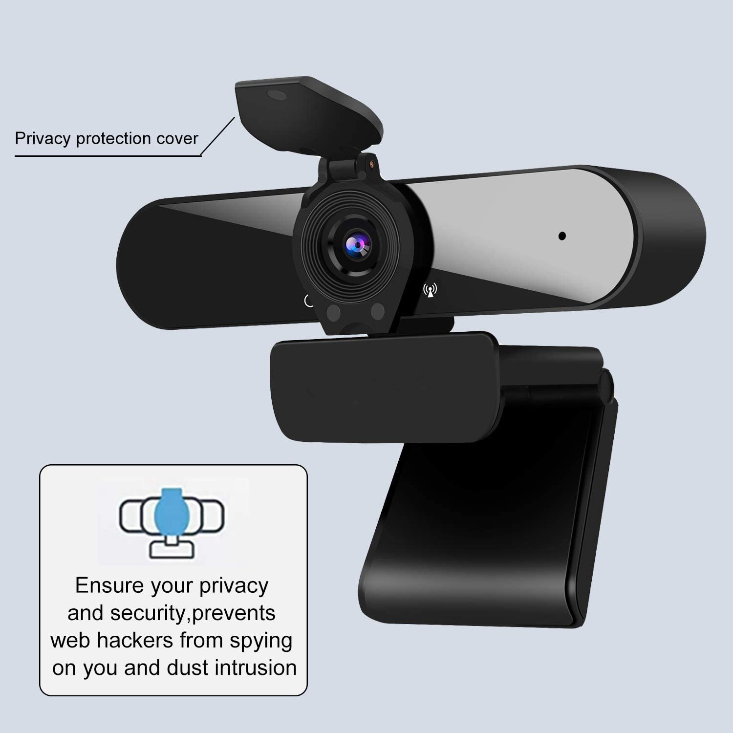 Webcam 1440P HD Computer Camera, Autofocus USB PC Webcam with Microphone, HD Wide-Angle Webcam,Laptop Desktop Full HD Camera Video Webcam,Pro Streaming Webcam for Recording,Calling Conferencing,Gaming - image 3 of 9