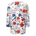 thumbnail image 4 of YFNNUP 4th of july Shirts for Women 3/4 Length Sleeve Tunic Tops Patriotic American Flag Round Neck Shirt 2026 Independence Day Gift Red XXXL, 4 of 7