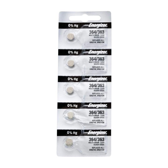 Pilas Energizer 364/363 de óxido de plata 1,55 V, paquete de 5