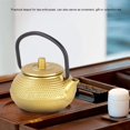 thumbnail image 3 of Cast Iron Teapot, 0.05L Mini Tea Infuser Teapot, Gold Tone,Straight Hook, Pourer, Tea Infuser with Handle, 3 of 5