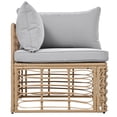 thumbnail image 4 of Glavbiku 6 Seater Outdoor Wicker Furniture Set,All-Weather Rattan Sectional Sofa for Garden,Gray, 4 of 14