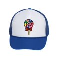 thumbnail image 1 of Trucker Mesh Snapback Hat Lollipop Patch Embroidery - Royal Blue, 1 of 2
