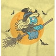 thumbnail image 2 of Halloween Flying Witch Smurfette Women's Graphic T Shirt Tees Brisco Brands X, 2 of 5