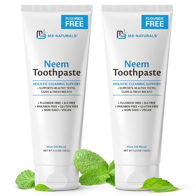 Pasta de dientes M3 Naturals Neem con menta para adultos y niños 120 g x2