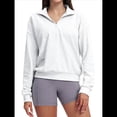 thumbnail image 1 of Sudadera con Media Cremallera para Mujer, para Otoño e Invierno, Informal, Holgada, Resistente Al Viento y Cálida. Gris Flor XL, 1 of 8