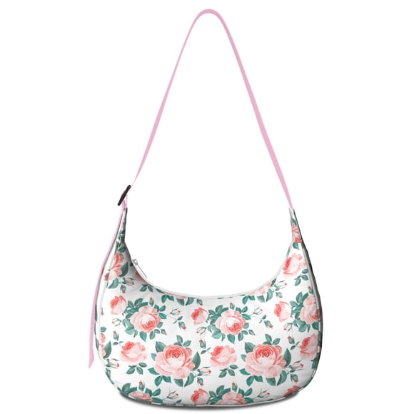 Sac de Voyage pour Femmes – Tissu en Nylon Durable, Motif de Rose Romantique et Pivoine, Imprimé de Fleurs et Feuilles Tropicales Boho, Sac Grande Capacité