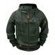 thumbnail image 1 of Ceisia Men's casual sports solid color hooded jacket pocket long Gift sleeve outerwear, 1 of 6