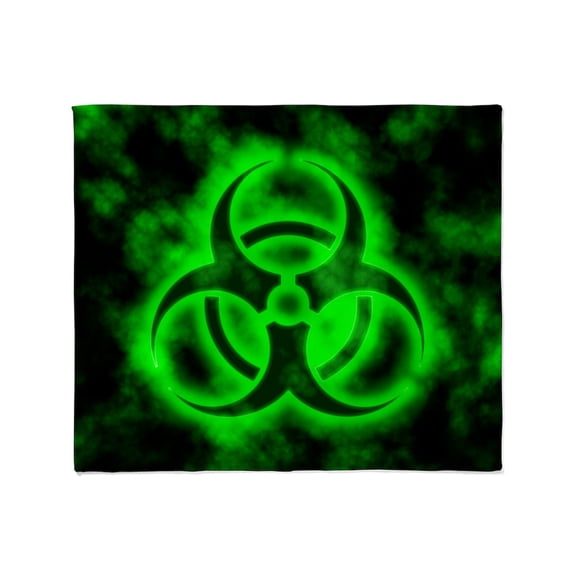 CafePress - Green Biohazard Symbol Throw Blanket - Soft Fleece Throw Blanket, 50"x60" for All Ages