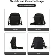 SYCNB Black Small Side Shoulder Bag Crossbody Bag For Men Women Mini Messenger Bag Satchel Bag Travel Purse Wallet Passport Holder Bag- Unisex