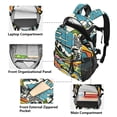 thumbnail image 5 of JIALIOU 14" Laptop Backpack Waterproof Airline Approved Stylish Casual Daypack for Travel Business College Work, Vibrant Woodblock Landscapes, 5 of 8