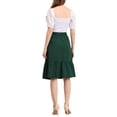 thumbnail image 4 of Allegra K Women's Button Decor Casual High Waist Belted Ruffled Skirt, 4 of 7