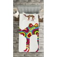 thumbnail image 3 of Ambesonne Trippy Quilted Bedspread Set 2 Pcs, Abstract Camel, Twin Size, Multicolor, 3 of 3