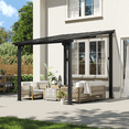 thumbnail image 2 of Aoxun 8' x 10' Gazebo for Patio, Large Wall-Mounted Heavy Duty Awnings, Gazebo Pergola with Sloped Roof, for Backyard, Deck, Patio, 2 of 10