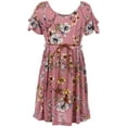 thumbnail image 1 of Big Girls' Dress Cold Shoulder Short Sleeve Floral Print Summer Flower Girl Dress Rose 10 (J20KS90), 1 of 3