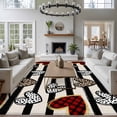 thumbnail image 3 of Large Area Rugs for Living Room Bedroom, Valentine's Day 8'x10' Rug Washable Carpet Runner Indoor Outdoor, Love Heart Leopard Dots Retro Stripes Non Slip Floor Mats Rug for Kitchen, Patio, 3 of 8