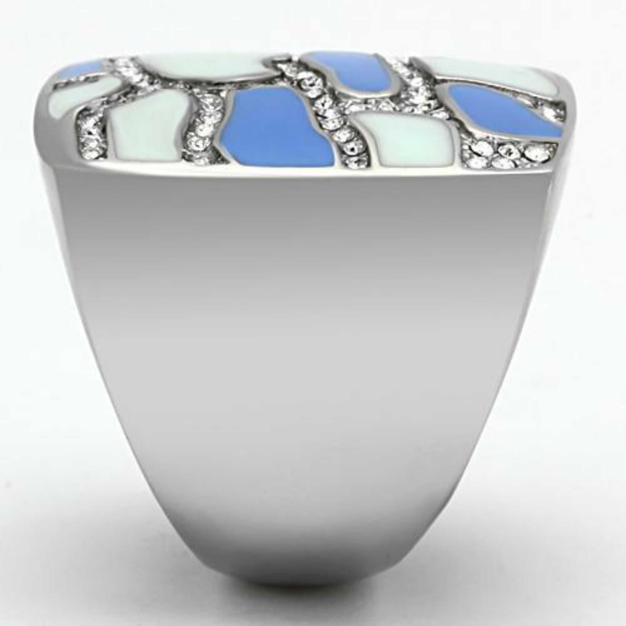 Details about   Womens Stainless Steel Ring Highly polished Top Grade Crystal ring sz 5-7 