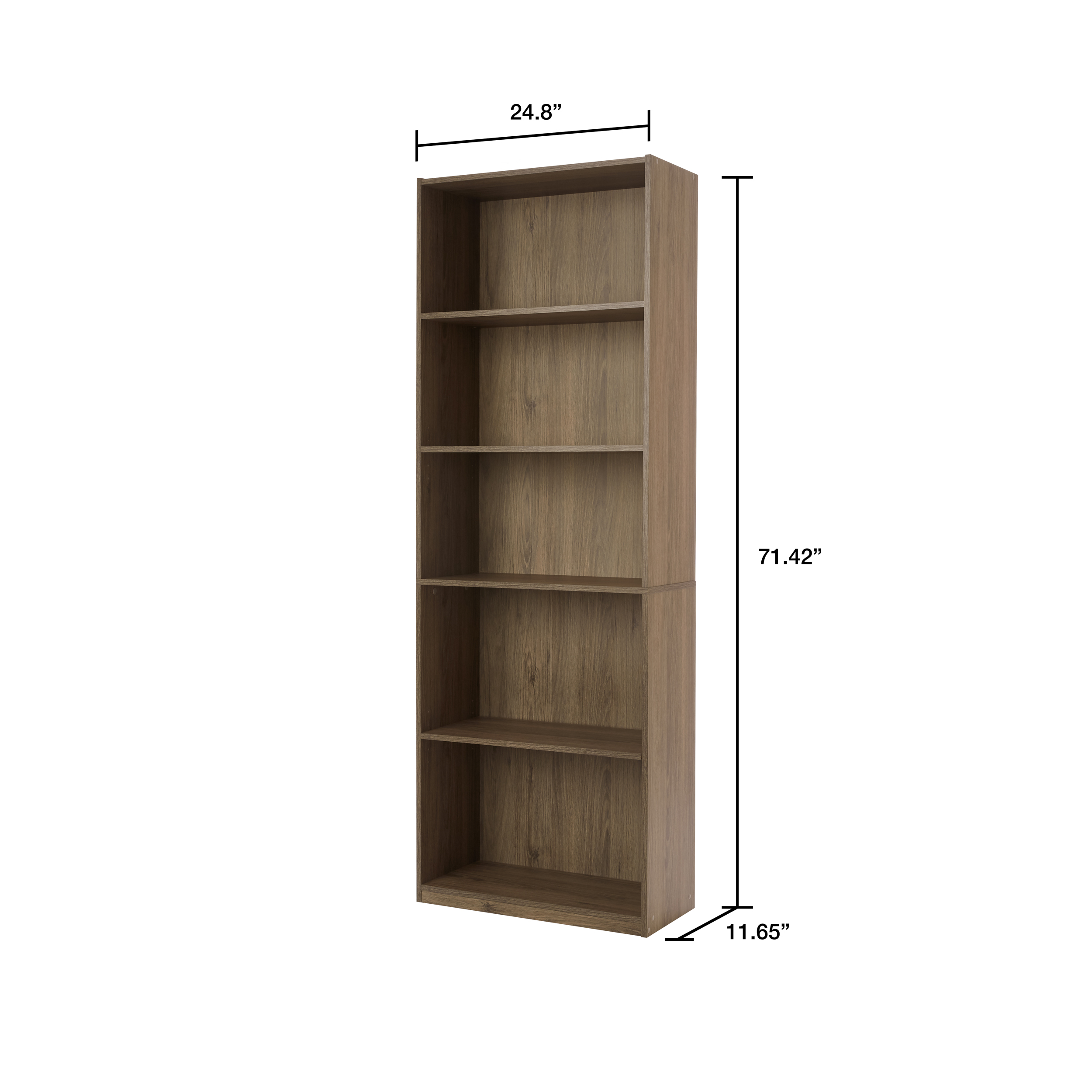 Mainstays 5 Shelf Adjustable Shelf Bookcase, Oak - Walmart.com