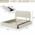 thumbnail image 3 of Platform Bed Frame with Upholstered Headboard and Wooden Slats Support,Noise Free Bedframe with 2 Rolling Drawers,Upholstered Mattress Foundation/No Box Spring Needed/Easy Assembly, 3 of 9