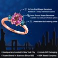 thumbnail image 2 of Gem Stone King 18K Rose Gold Plated Silver Pink Mystic Topaz and Blue Diamond Engagement Ring for Women | 2.74 Cttw | Oval 9X7MM | Gemstone November Birthstone | Size 5, 2 of 6