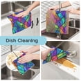thumbnail image 2 of Yayeee 6 Pack Kitchen Dish Cloths Set for Washing Soft Drying Absorbent Microfiber Towels, Vibrant Stained Glass Pattern, 2 of 9